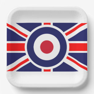 Union Jack Mod England Ziel Pappteller
