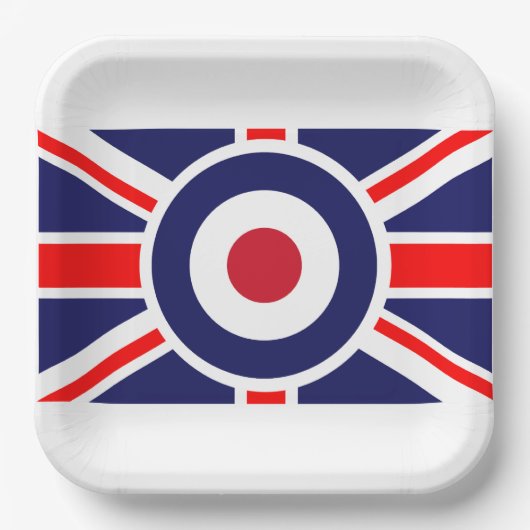 Union Jack Mod England Ziel Pappteller (Vorderseite)