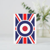 Union Jack Mod England Ziel Postkarte (Stehend Vorderseite)