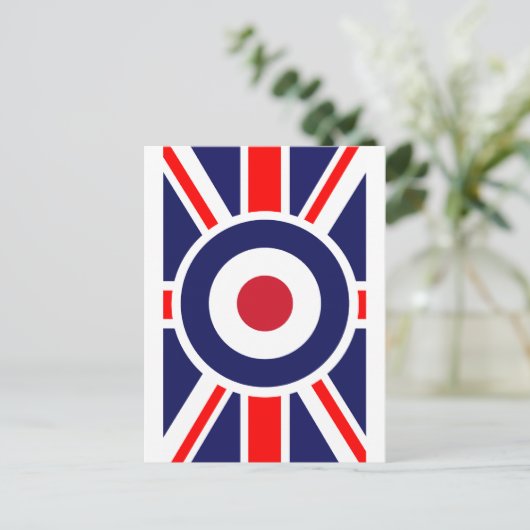 Union Jack Mod England Ziel Postkarte (Stehend Vorderseite)