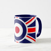 Union Jack Mod England Ziel Tasse (VorderseiteRechts)