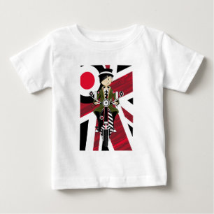 Union Jack Mod Girl auf Scooter Baby T-shirt