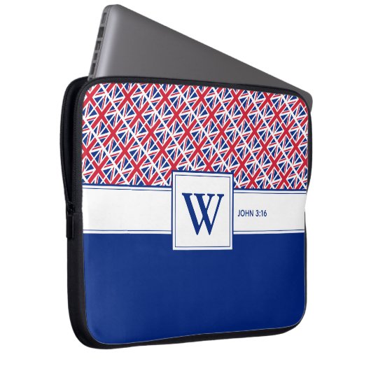 UNION JACK Monogram Custom Christlich UK Laptopschutzhülle (Vorne Rechts)