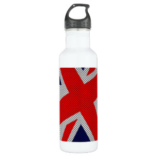 Union Jack on Carbon Fibre Style Print Edelstahlflasche