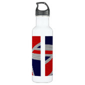 Union Jack on Carbon Fibre Style Print Edelstahlflasche (Rückseite)