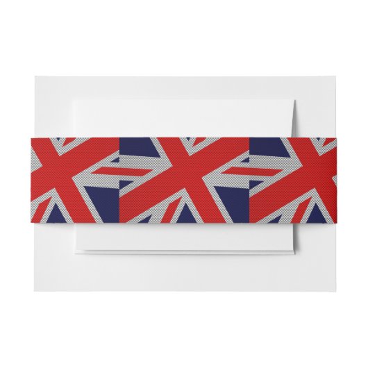 Union Jack on Carbon Fibre Style Print Einladungsbanderole (Vorderseite Beispiel)