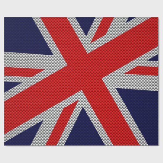 Union Jack on Carbon Fibre Style Print Geschenkpapier (Flach)