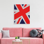 Union Jack on Carbon Fibre Style Print Leinwanddruck (Insitu (Wohnzimmer))