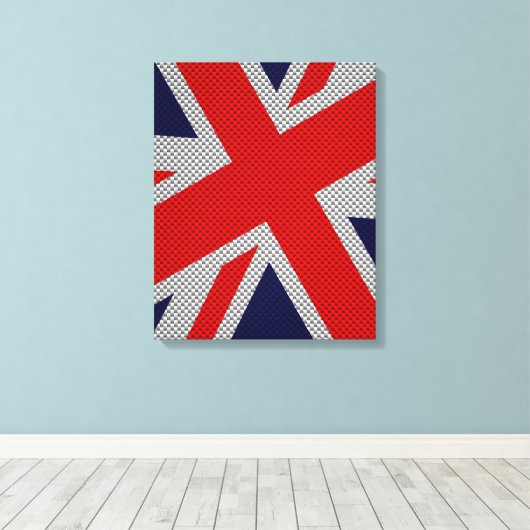 Union Jack on Carbon Fibre Style Print Leinwanddruck (Insitu (Holzboden))