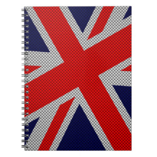 Union Jack on Carbon Fibre Style Print Notizblock