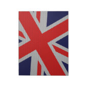 Union Jack on Carbon Fibre Style Print Notizblock (Rotiert)