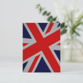 Union Jack on Carbon Fibre Style Print Postkarte (Stehend Vorderseite)