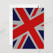 Union Jack on Carbon Fibre Style Print Postkarte (Vorne/Hinten)