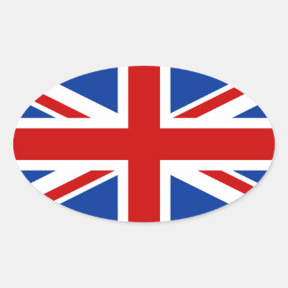 Union Jack Oval Aufkleber