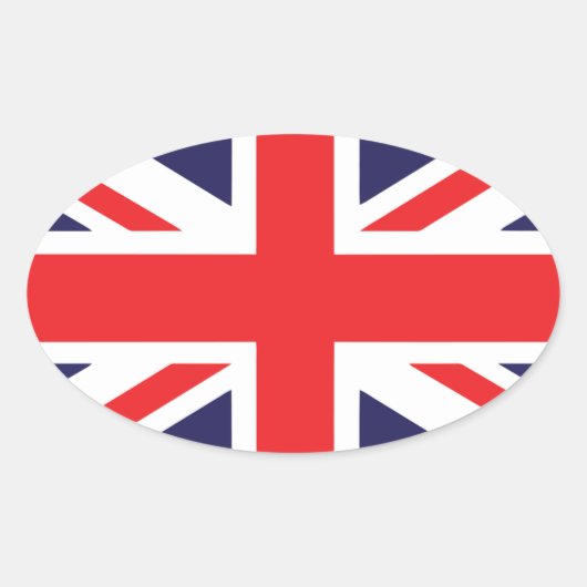 Union Jack Ovaler Aufkleber (Vorderseite)