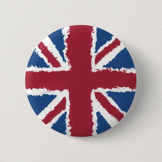 Union Jack Painted Artwork von Heva Weva Button (Vorderseite)