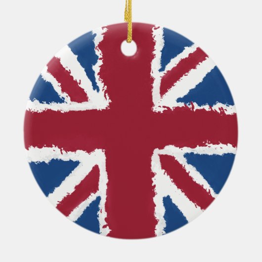 Union Jack Painted Artwork von Heva Weva Keramik Ornament (Hinten)