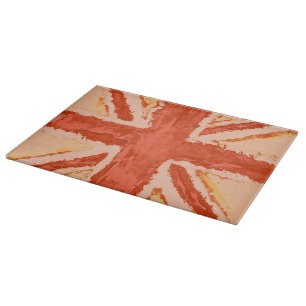 Union Jack Painted UK Art Mandarine von Heva Weva Schneidebrett