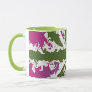 Union Jack Painted UK Art Pink und Green Art Zuhau Tasse