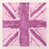 Union Jack Painted UK Art Plum Glasuntersetzer (Vorderseite)