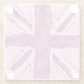 Union Jack Painted UK Art Plum Glasuntersetzer (Rückseite)