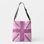 Union Jack Painted UK Art Plum Tragetaschen Mit Langen Trägern (Rückseite)