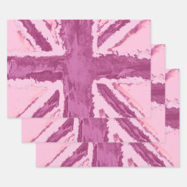 Union Jack Painted UK Art von Heva Weva Plum Geschenkpapier Set