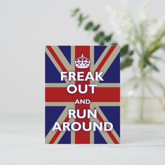 Union Jack Parody Postkarte (Stehend Vorderseite)