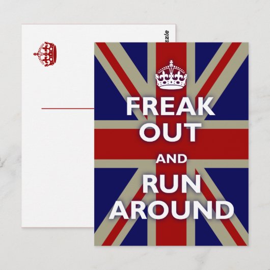 Union Jack Parody Postkarte (Vorne/Hinten)