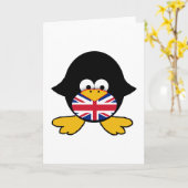 Union Jack Penguin Karte (Gelbe Blume)