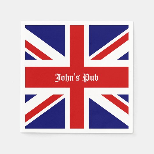 Union Jack Personalisiert British Pub Serviette (Vorderseite)