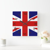 Union Jack Quadratische Wanduhr (Zuhause)