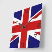 Union Jack Quadratische Wanduhr (Winkel)