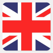 Union Jack Quadratischer Aufkleber (Vorderseite)