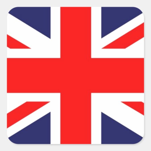 Union Jack Quadratischer Aufkleber (Vorderseite)