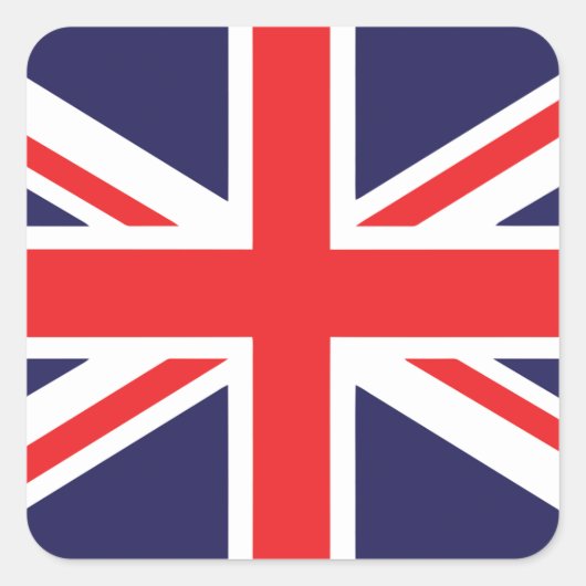 Union Jack Quadratischer Aufkleber (Vorderseite)