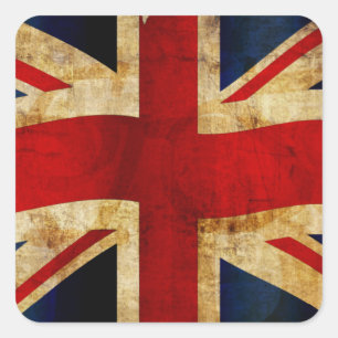 Union Jack Quadratischer Aufkleber