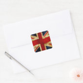 Union Jack Quadratischer Aufkleber (Umschlag)