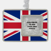 Union Jack Rahmen-Ornament Silber (Vorderseite)