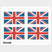 Union Jack Rechteckiger Aufkleber (Blatt)