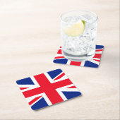 Union Jack Rechteckiger Pappuntersetzer (Vor Ort)