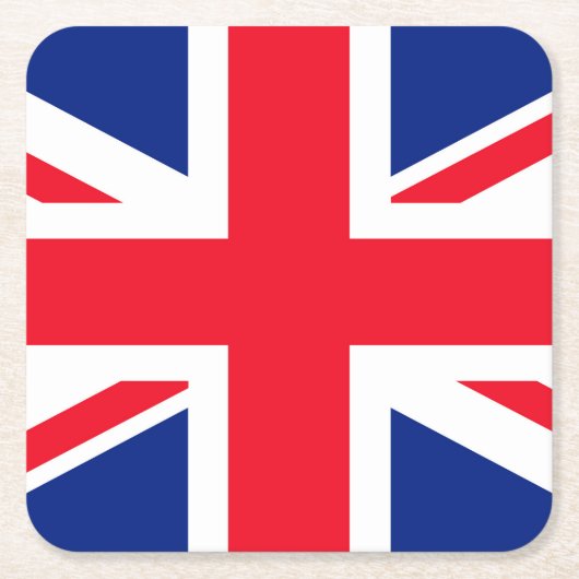 Union Jack Rechteckiger Pappuntersetzer (Vorderseite)