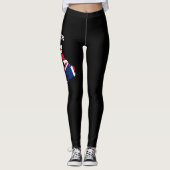 Union Jack, Red Blue & White England Flagge Leggings (Vorderseite)
