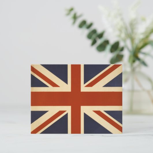 Union Jack Retro Postkarte (Stehend Vorderseite)