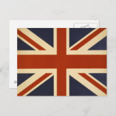 Union Jack Retro Postkarte (Vorne/Hinten)