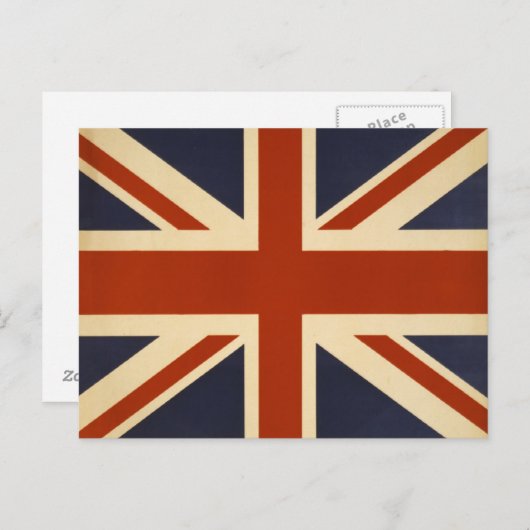 Union Jack Retro Postkarte (Vorne/Hinten)