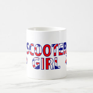Union Jack Rollerfahrerin Kaffeetasse