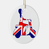 Union Jack Rollerfahrerin Keramik Ornament (Rechts)