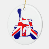 Union Jack Rollerfahrerin Keramik Ornament (Links)