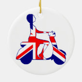Union Jack Rollerfahrerin Keramik Ornament (Hinten)